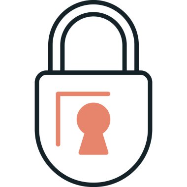 Kilit. Web simgesi basit illüstrasyon