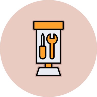 Tornavida ve anahtarı vektör simgesi