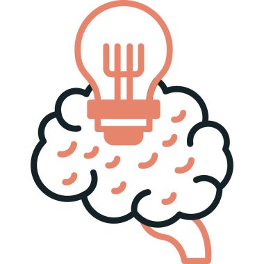 Beyin. Web simgesi basit tasarım