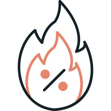 Ateş Ateş Ateş simgesi taslak biçiminde