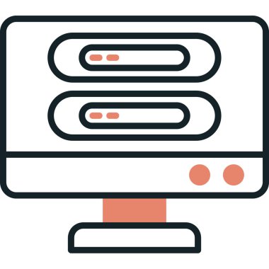 Sunucu. Web simgesi basit illüstrasyon