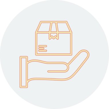 Elinde çay ikonu olan bir el. satır biçimi