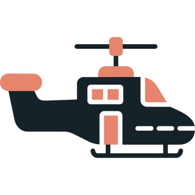 helikopter düz vektör simgesi