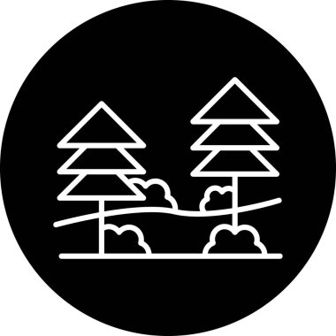 Ağaçlar. Web simgesi basit illüstrasyon