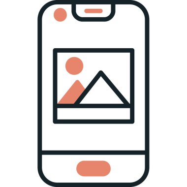 Cep telefonu simgesi, vektör illüstrasyonu