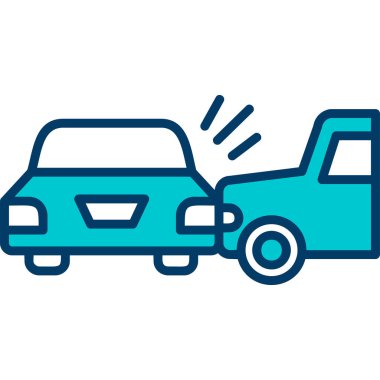 araba kazası ikonu vektör çizimi tasarımı