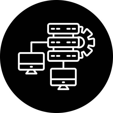 Seo ve teknoloji simgesinin vektör illüstrasyonu