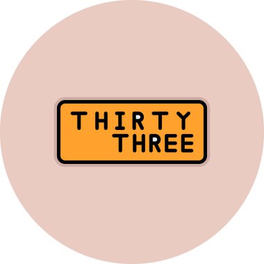 Vektör illüstrasyonu, yol işareti ve 34 numara