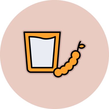 Su ikonlu cam, renkli vektör illüstrasyonu