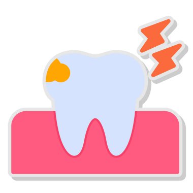 diş simgesi olan diş, vektör illüstrasyonu