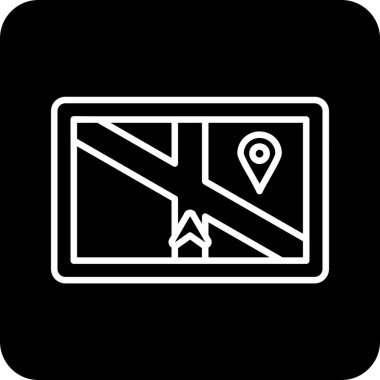 Güzergah simgesiyle harita işaretleyici. vektör illüstrasyonu