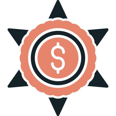 Dolar yıldızı. Web simgesi basit illüstrasyon