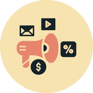 Hoparlör vektör illüstrasyonlu megafon