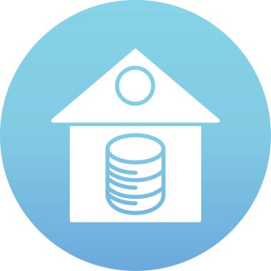 Para vektör ikonu oluşturma. biçim düz yuvarlak sembol, cyan rengi, yuvarlak açılar, beyaz arkaplan