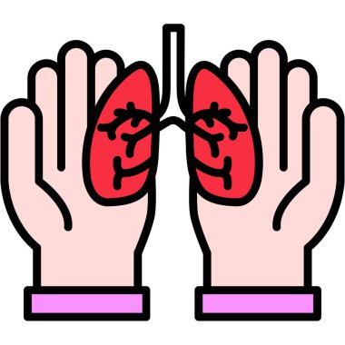 Lung Simge Vektör İllüstrasyonu