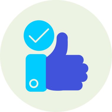 Başparmak yukarı. Web simgesi basit illüstrasyon