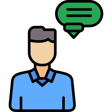 Konuşma balonu. Web simgesi basit illüstrasyon