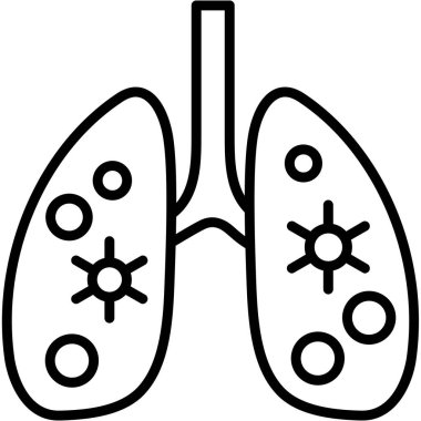 akciğer simgesi, basit vektör illüstrasyonu