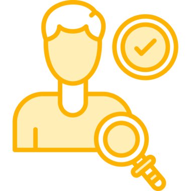 Büyüteç vektör çizimi olan adam