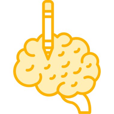 Beyin. Web simgesi basit illüstrasyon