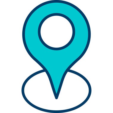 konum pin simgesi renk dış hat vektörü