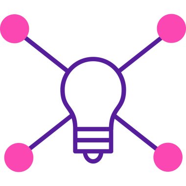 Pembe renkli vektör illüstrasyonlu ampul.