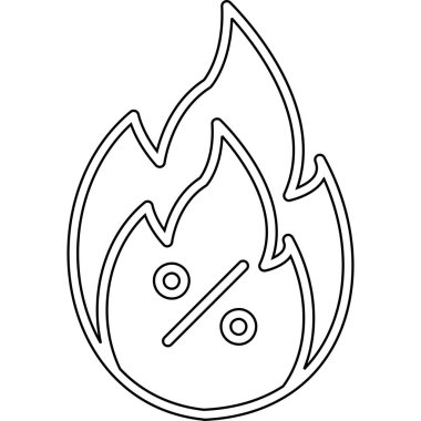 Ateş ikonu. Web tasarımı için alev vektörü sembolünün özet çizimi