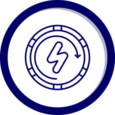 Bir dairenin mavi ve beyaz ikonunun vektör çizimi