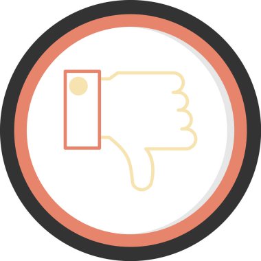 Başparmaklar aşağı. Basit illüstrasyon