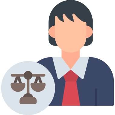Avukat adalet hukuku simgesi düz stil
