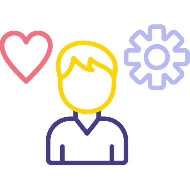 Kalp vektör illüstrasyon tasarımı olan adam