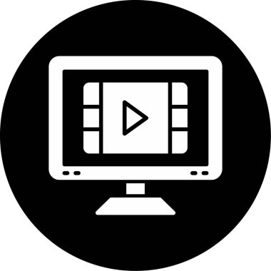 Bilgisayar monitörü. Ağ simgesi. resimleme