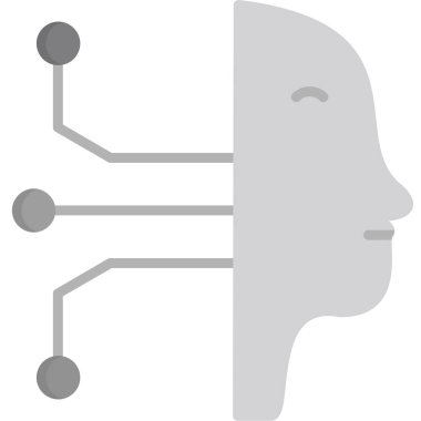 yapay zeka düz vektör simgesi