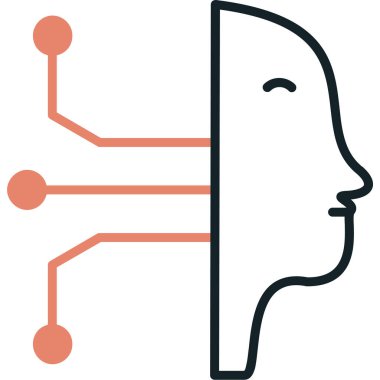 Devre kartı simgesi olan bir kafa. vektör illüstrasyonu