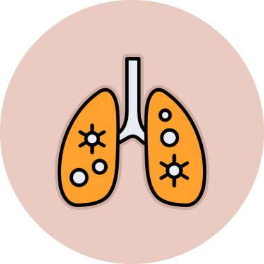 Ciğerler. Web simgesi basit illüstrasyon