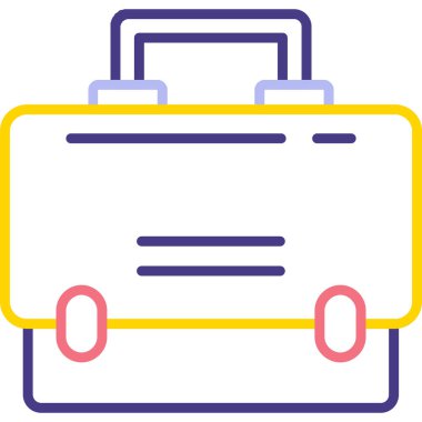 çanta dosya simgesi, vektör, beyaz arkaplanda izole