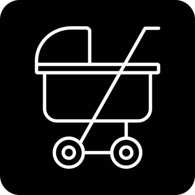 Yavru bebek arabası simgesi soyut bir grupta izole edildi