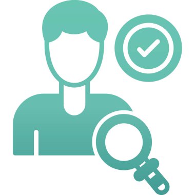 Elinde büyüteç olan bir kadının vektör çizimi