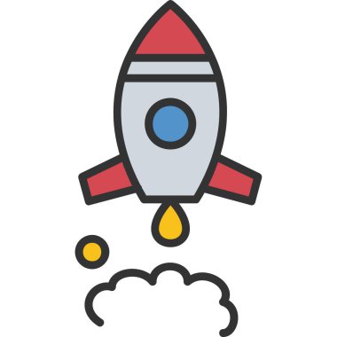 roket ikonu vektör illüstrasyonu