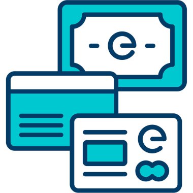 Bankacılık kredi kartı simgesi biçiminde