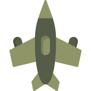 Savaş jeti simgesi, basit vektör çizimi