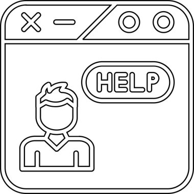 Yardım simgesi, taslak biçimi ile adam yardım