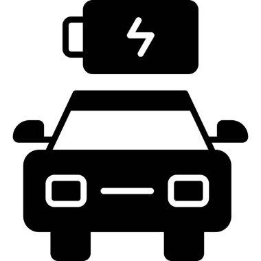 araba şarj simgesi, vektör illüstrasyonu