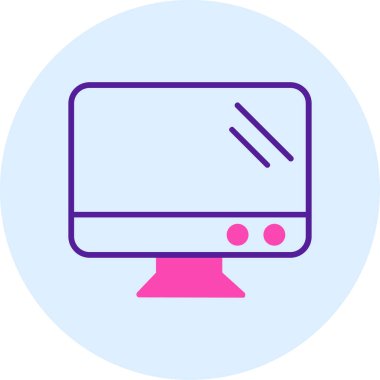 Bilgisayar ekranı. Web simgesi basit illüstrasyon