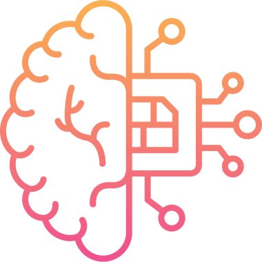 Beyin simgesi, vektör illüstrasyonu