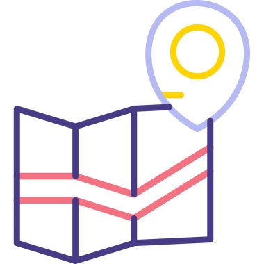 Harita. Web simgesi basit illüstrasyon