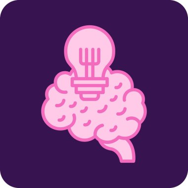 beyin ikonu vektör illüstrasyonu