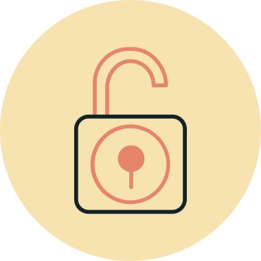 Kilit. Web simgesi basit illüstrasyon