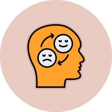 Üzgün bir yüzü ve üzgün bir yüzü olan insan kafası.