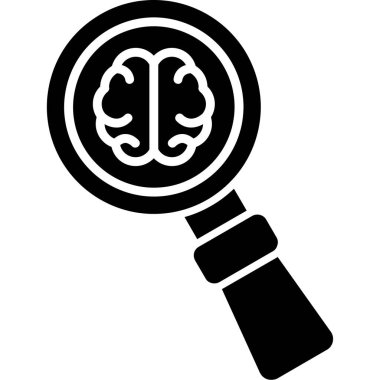 Büyüteç simgesi olan insan beyni